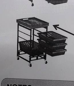 lot 22701 image: Oasisspace 4 Drawer Mesh Organizer with Wood Top