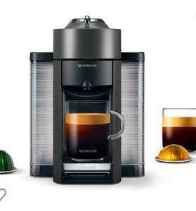 lot 22704 image: Nespresso Coffee and Espresso Machine by DeLonghi, Graphite Metal Nespresso Vertuoline Coffee, Assortment Expired Coffee Pods