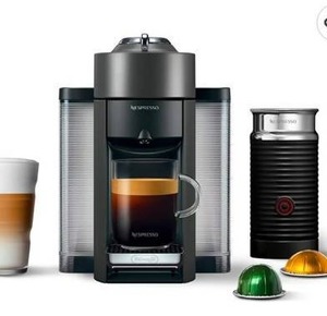 lot 22712 image: Nespresso Vertuo Coffee and Espresso Machine by DeLonghi with Milk Frother, Graphite Metal, Expired Coffee Pods