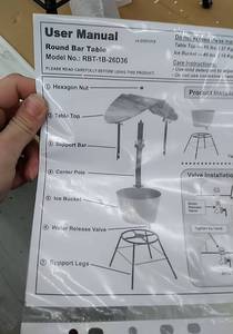 lot 22755 image: Round Bar Table Model No RBT-1B-26D36