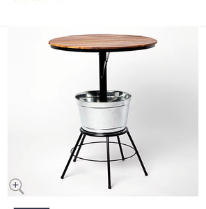 lot 22764 image: Round Outdoor Bar Table with Ice Bucket, bucket dented, not fully inspected