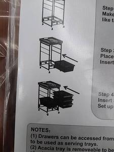 lot 22769 image: Oasis Concepts 4 mesh drawer organizer with wood top, not fully inspected