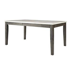 lot 1702 image: 64 Merel Dining Table White MarbleGray Oak - Acme Furniture- Retail $552.99