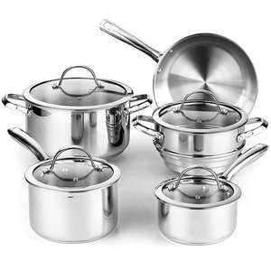 lot 5985 image: Cooks Standard 9-Piece Classic Stainless Steel Cookware Set