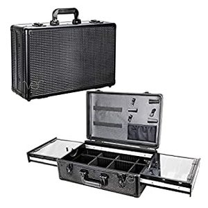 lot 6353 image: Ver Beauty Professional Barber Case, Stylist Tool Box Organizer & Traveling Suitcase, Black Ice Cube (B08H73RTP2)