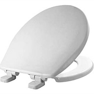 lot 6367 image: Mayfair Slow Close Round White Plastic Toilet Seat