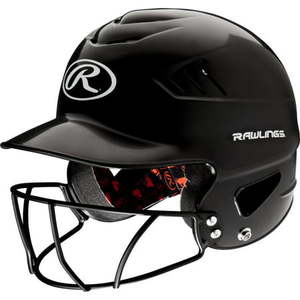 lot 7504 image: Rawlings Coolflo NOCSAE Molded Batting Helmet with Face Guard, Black, One Size (B010R04L70)