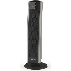 lot 8261 image: Lasko - Oscillating Ceramic Tower Heater with Logic Center Remote Control - GrayBlack