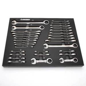lot 3554 image: Husky SAE and Metric Ratcheting Wrench Set in EVA Tray (30-Piece)