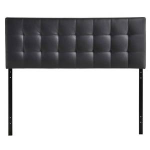 lot 2915 image: King Lily Upholstered Vinyl Headboard Black - Modway