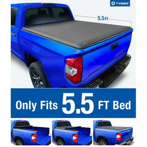lot 6357 image: Tyger Auto T1 Soft Roll Up Truck Bed Tonneau Cover Compatible with 2014-2021 Toyota Tundra  Fleetside 5.5 Bed (66 )  TG-BC1T9041