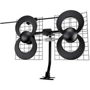 lot 7168 image: Antennas Direct ClearStream 4V Indoor Outdoor UHF VHF HDTV Antenna 70-Mile Range includes 20-in Mast with Pivoting Base and Adjustable Mounting Hardware C4-V-CJM