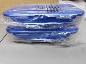 lot 1747 image: Locknlock Set Of 2 Season & Store Marinating Rectangle Set Denim Blue