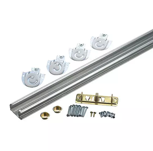 lot 1703 image: 2pk Richelieu 14660-C 60 Top Mount Bypass Door Track For Doors Up To 60 Pounds - Brass