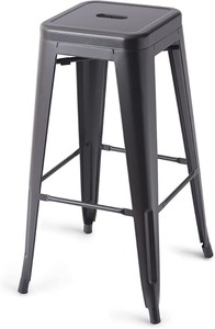 lot 1719 image: AmazonBasics Metal Bar Stools 30 Set Of 4, Black- Retail $181.99