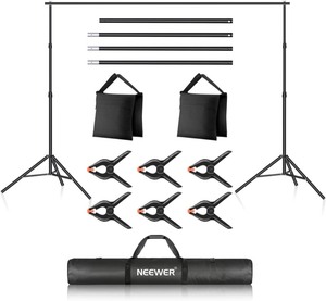lot 7161 image: Newer Aluminum Alloy Backdrop Cloth Support System 3 Meters x 2.1 Meters