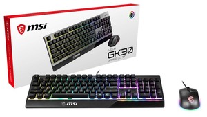 lot 7170 image: Vigor GK30 Gaming Combo, Black with Multi Colors Under Keys