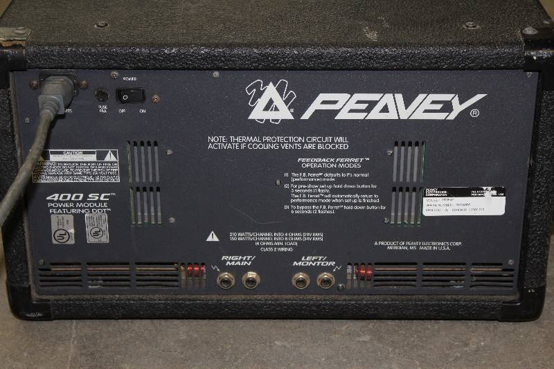 Peavey XR684F 400 SC Power Head Mixer Stereo 8 Channel Module