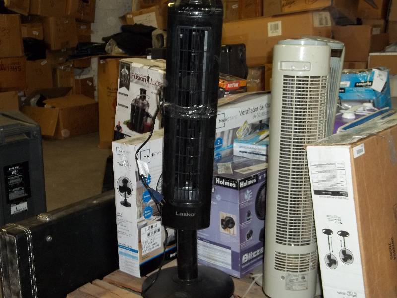 lot 2020 image: Lasko Oscillating Tower Fan With Adjustable Twin Grills and Remote Control