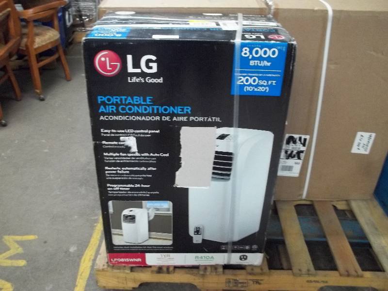 lot 2129 image: LG 8,000 BTU Portable Air Conditioner with Remote - White