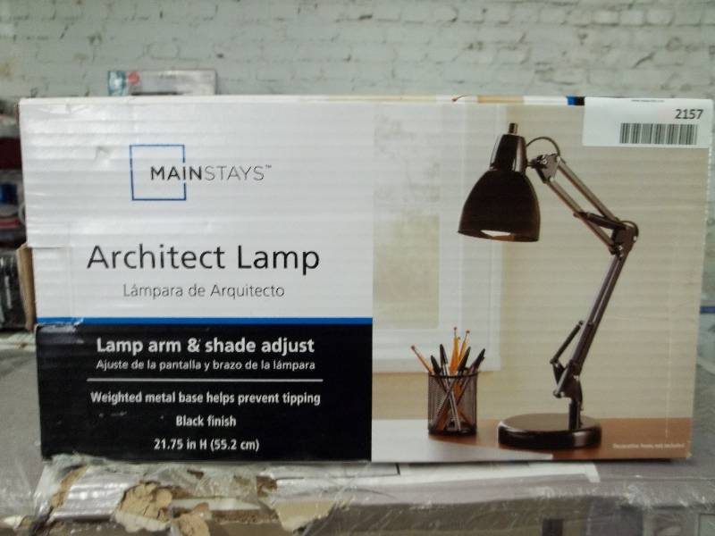 lot 2157 image: Mainstays Architect Desk Lamp, Black