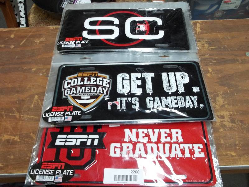 lot 2200 image: espn sport center license plates lot
