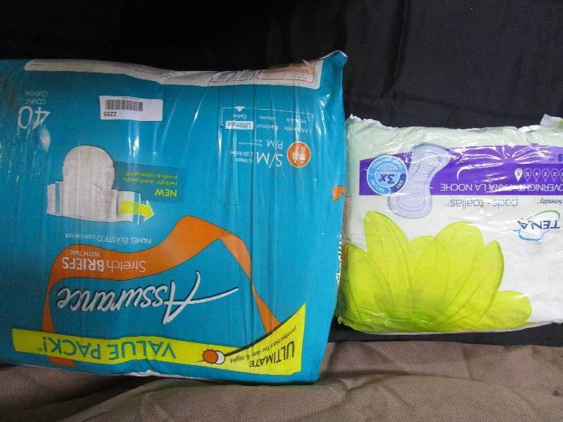 lot 2255 image: diapers and pads
