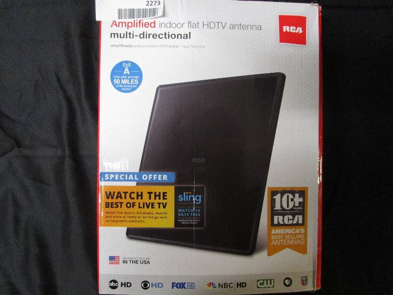 lot 2273 image: RCA Flat Digital Antenna, Black