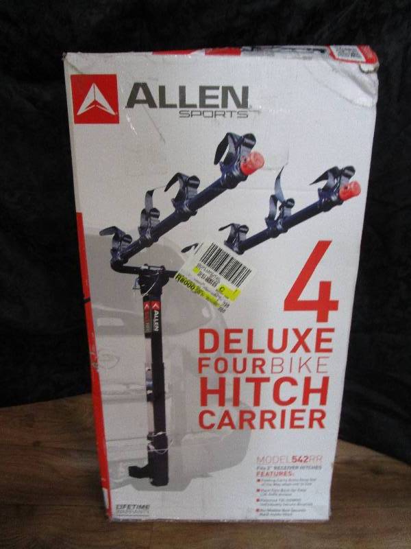 lot 2343 image: Allen Sports Deluxe 4-Bike Trunk Rack