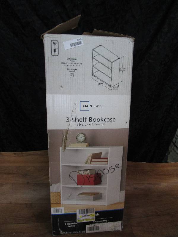 lot 2345 image: 3-shelf bookcase