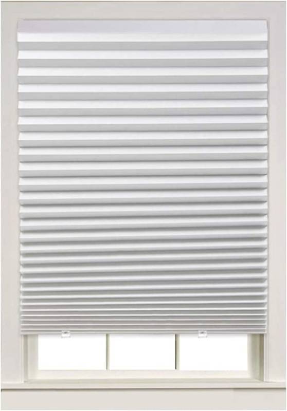 lot 32065 image: Turquoize Light Filtering Temporary Pleat Paper Shades, White, Quick Fix & Easy to Install, 36 x 72, 6-Packs, with 12 Clips