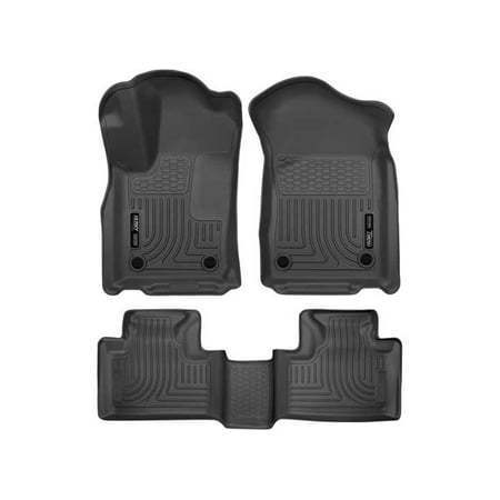 lot 49266 image: Husky Liners Weatherbeater Series Front & 2nd Seat Floor Liners fits 16-21 Dodge Durango 16-21 Jeep Grand Cherokee