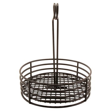 lot 40047 image: G.E.T. Round Metal Table Top Condiment Caddy with Number Holder 7.5 Black