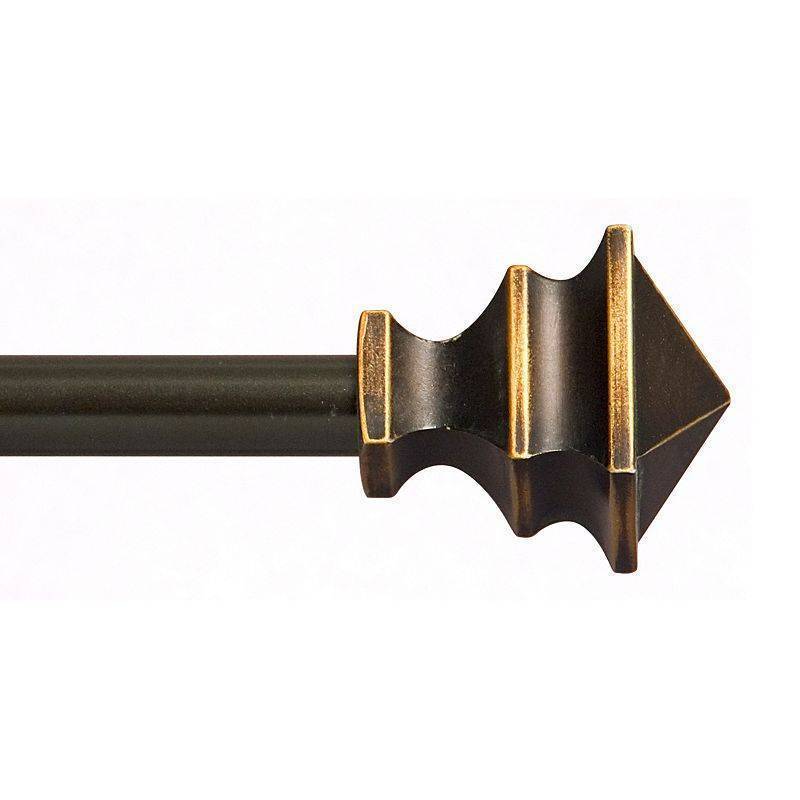 lot 23887 image: Kenney� Arts & Crafts 12 Petite Caf Decorative Window Curtain Rod 28-48 Oil Rubbed Bronze