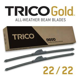 lot 10048 image: TRICO Gold 2 Pack All Weather Automotive Replacement Wiper Blades 22 and 22 Inch (18-2222)