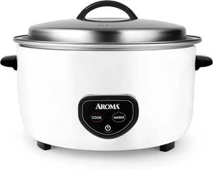 lot 10052 image: Aroma Housewares Commercial 60-Cup (Cooked)  14Qt. Rice & Grain Cooker (ARC-1430E), White