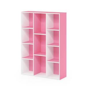 lot 10053 image: Furinno 11-Cube Reversible Open Shelf Bookcase, WhitePink