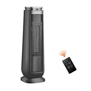 lot 10057 image: PELONIS PTH15A4BGB Ceramic Tower 1500W Indoor Space Heater with Oscillation Remote Control Programmable Thermostat & 8H Timer ECO Mode Tip-Over Switch & Overheating Protection.Grey
