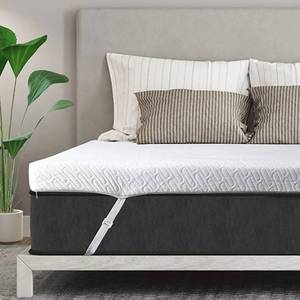 lot 10059 image: 3 Inch Gel Memory Foam Mattress Topper Full Size High Density Cooling Pad Pressure Relief Bed Topper (with Removable & Washable Bamboo Cover)