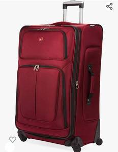 lot 10064 image: SwissGear Sion Softside Expandable Roller Luggage, Pewter, Checked-Large 21-Inch