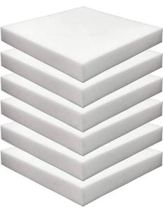 lot 20671 image: FOAMMA (6-Pack) 2 x 20 x 20 HD Upholstery Foam High Density Foam (Chair Cushion Square Foam for Dinning Chairs, Wheelchair Seat Cushion Replacement)