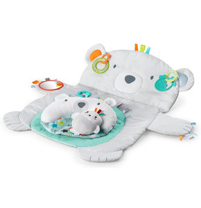 lot 20679 image: Bright Starts Tummy Time Prop & Play Activity Mat - Polar Bear, Ages Newborn , 1