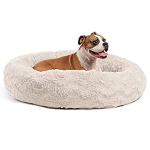 lot 30966 image: Best Friends by Sheri The Original Calming Donut Cat and Dog Bed in Lux Fur Oyster, Large 36x36 (B08TT9C4TK)