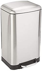 lot 30968 image: 20 Liter  5.3 Gallon Soft-Close, Smudge Resistant Trash Can with Foot Pedal - Nickel (B07PBV7Q3H)