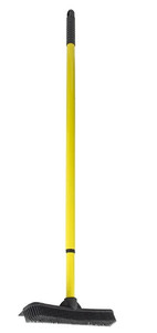 lot 30970 image: FURemover Pet Hair Remover Carpet Rake - Rubber Broom for Pet Hair Removal Tool with Squeegee & Telescoping Handle Extends from 3-5 Black & Yellow