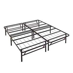 lot 40471 image: Foldable Metal Platform Bed Frame with Tool Free Setup,14 Inches High, Queen,Black (B073WRLNS9)