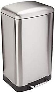 lot 40496 image: 40 Liter  10.5 Gallon Soft-Close, Smudge Resistant Trash Can with Foot Pedal - Brushed Stainless Steel (B07PCXZ4C5)