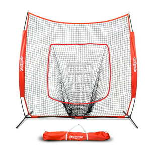 lot 20005 image: GoSports 7 Ft. x 7 Ft. Baseball & Softball Practice Pitching & Fielding Net with Bonus Strike Zone