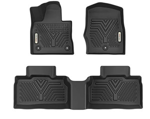 lot 30000 image: Heavy Duty Floor Mats Compatible with Ford Explorer 5-Seat 2019-2022, All Weather 3D Floor Mats Custom Fit TPE Car Mats Waterproof TPE Set Liners, Black