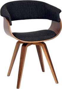 lot 30967 image: Chair in Charcoal Fabric and Walnut Wood Finish, Set of 1
